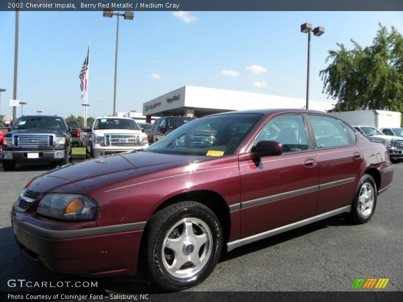 Berry Red Metallic / Medium Gray 2003 Chevrolet Impala