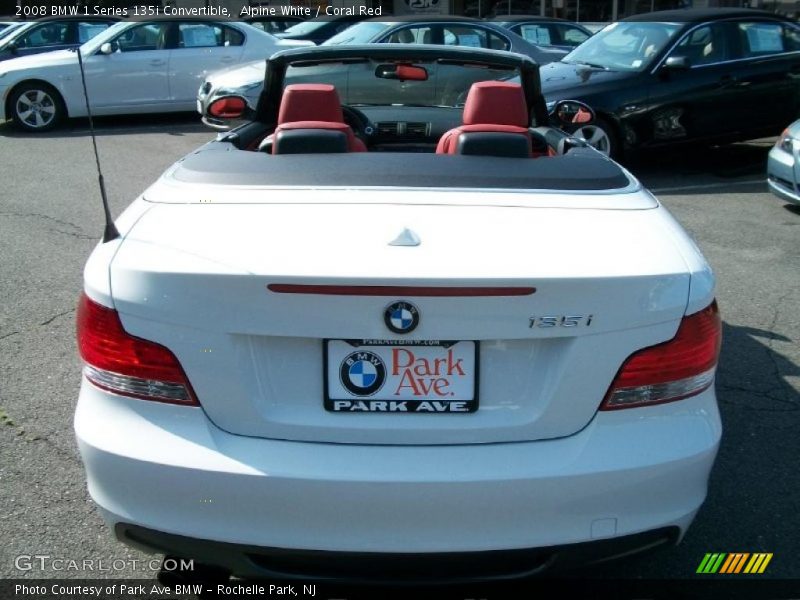 Alpine White / Coral Red 2008 BMW 1 Series 135i Convertible