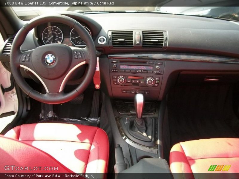 Alpine White / Coral Red 2008 BMW 1 Series 135i Convertible