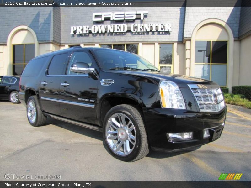 Black Raven / Cocoa/Light Linen 2010 Cadillac Escalade ESV Platinum