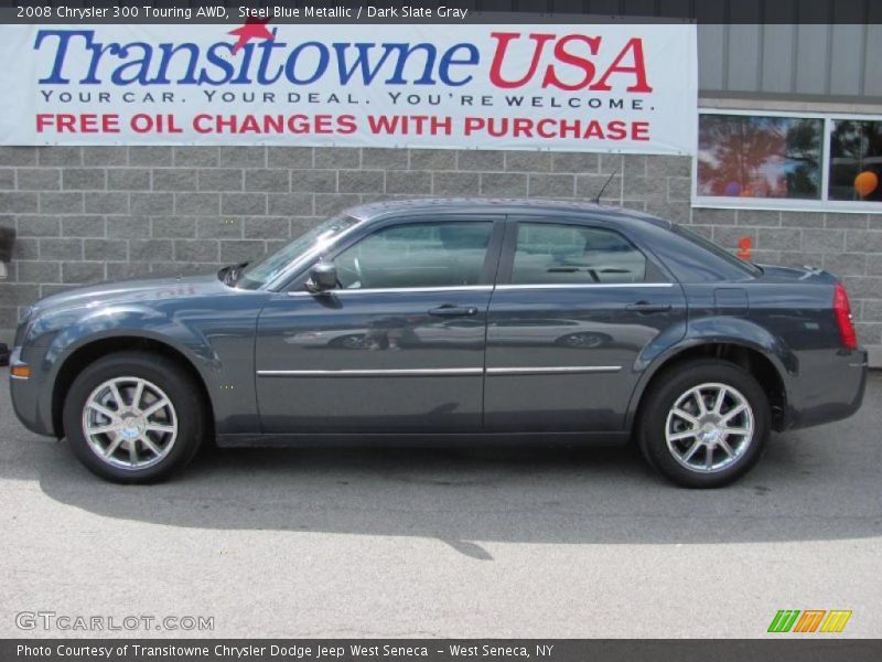 Steel Blue Metallic / Dark Slate Gray 2008 Chrysler 300 Touring AWD