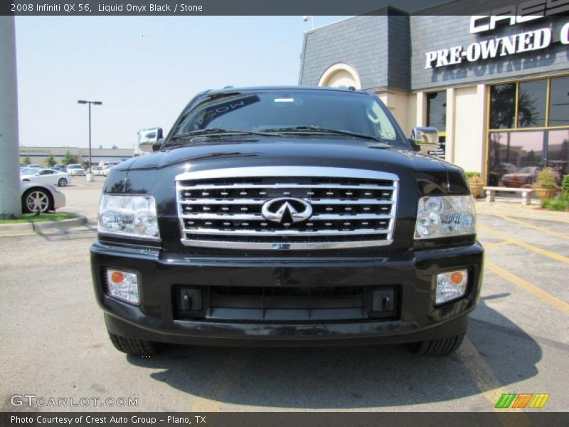 Liquid Onyx Black / Stone 2008 Infiniti QX 56