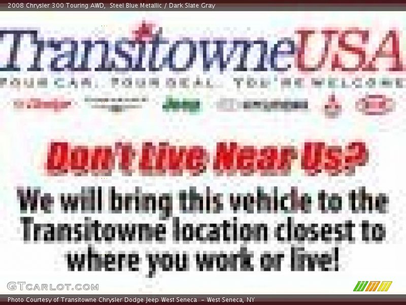 Steel Blue Metallic / Dark Slate Gray 2008 Chrysler 300 Touring AWD
