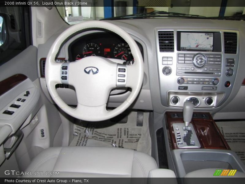 Liquid Onyx Black / Stone 2008 Infiniti QX 56