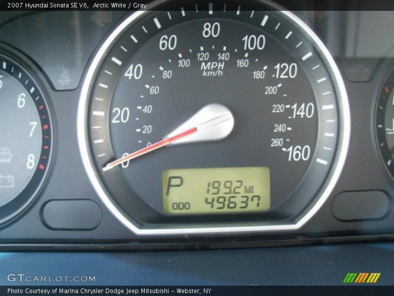 Arctic White / Gray 2007 Hyundai Sonata SE V6