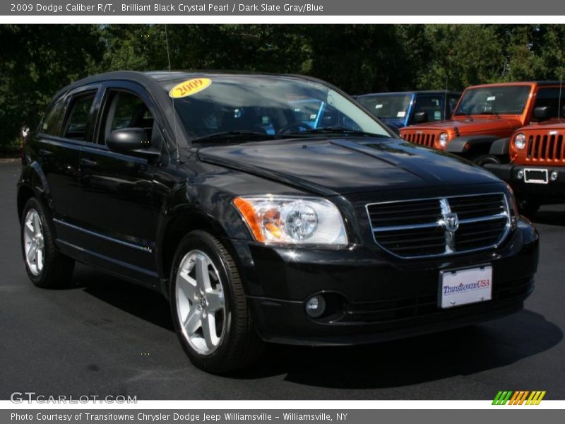 Brilliant Black Crystal Pearl / Dark Slate Gray/Blue 2009 Dodge Caliber R/T