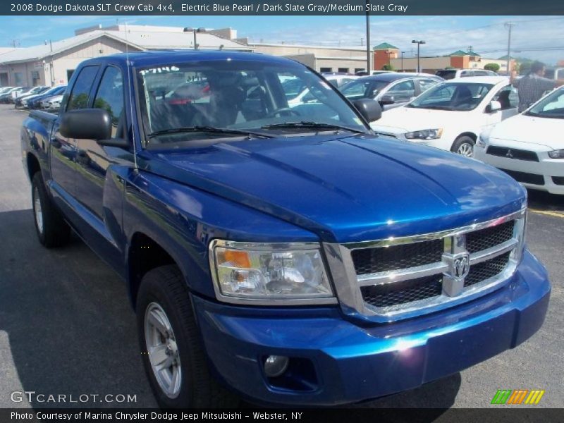Electric Blue Pearl / Dark Slate Gray/Medium Slate Gray 2008 Dodge Dakota SLT Crew Cab 4x4
