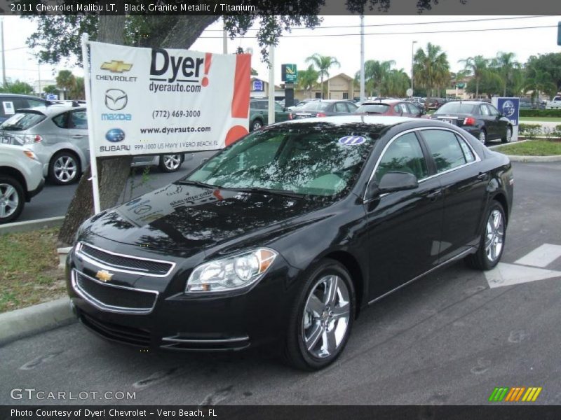 Black Granite Metallic / Titanium 2011 Chevrolet Malibu LT