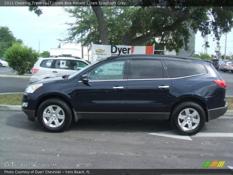 Dark Blue Metallic / Dark Gray/Light Gray 2011 Chevrolet Traverse LT