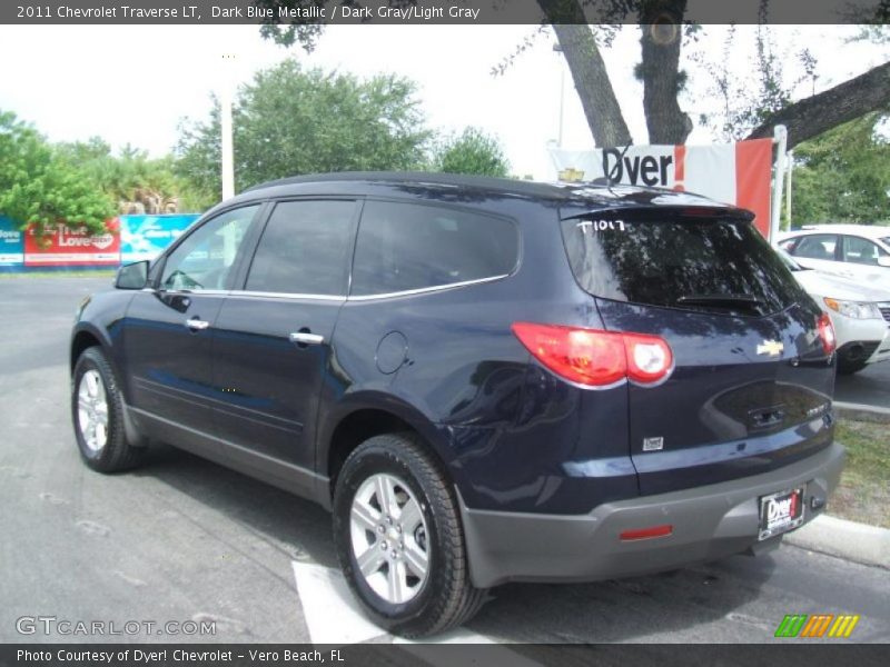 Dark Blue Metallic / Dark Gray/Light Gray 2011 Chevrolet Traverse LT