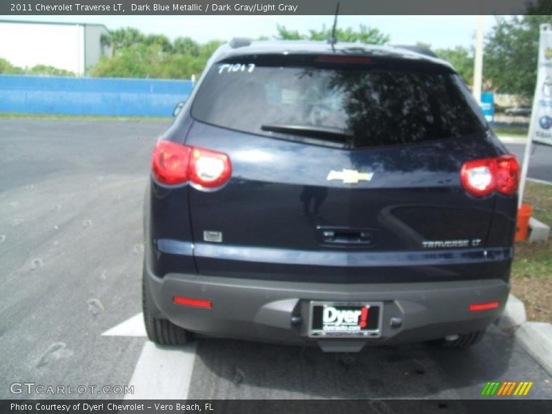 Dark Blue Metallic / Dark Gray/Light Gray 2011 Chevrolet Traverse LT