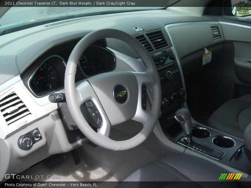 Dark Blue Metallic / Dark Gray/Light Gray 2011 Chevrolet Traverse LT