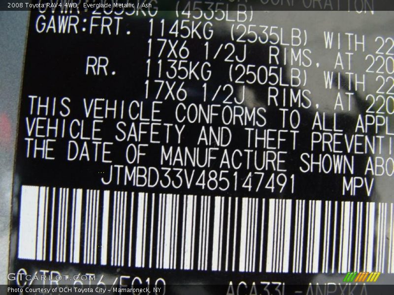 Everglade Metallic / Ash 2008 Toyota RAV4 4WD