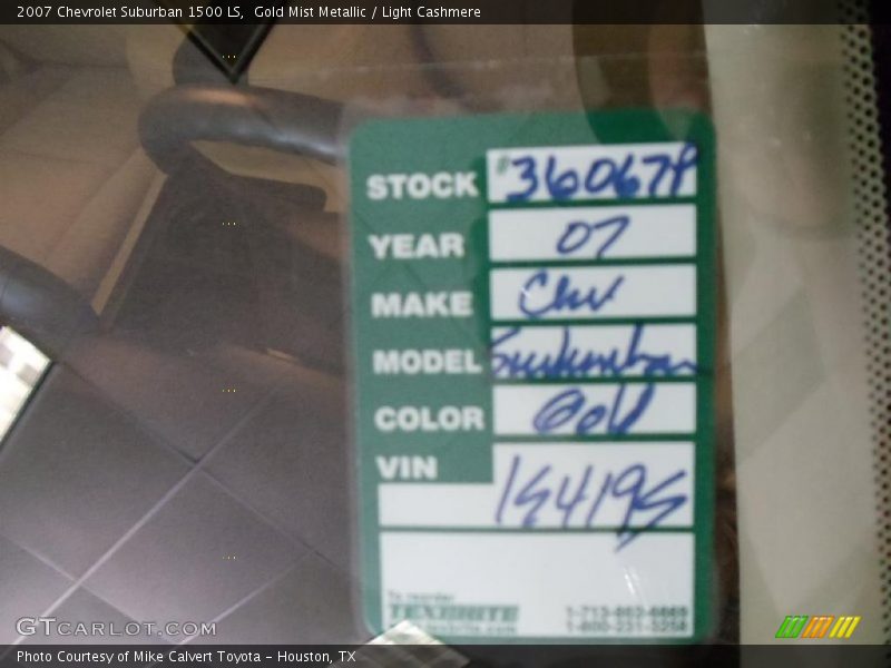 Gold Mist Metallic / Light Cashmere 2007 Chevrolet Suburban 1500 LS