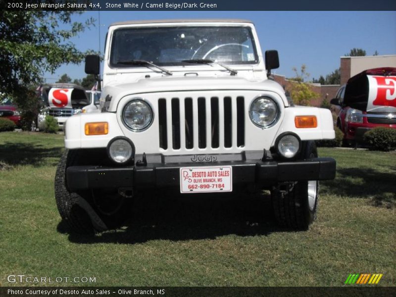 Stone White / Camel Beige/Dark Green 2002 Jeep Wrangler Sahara 4x4