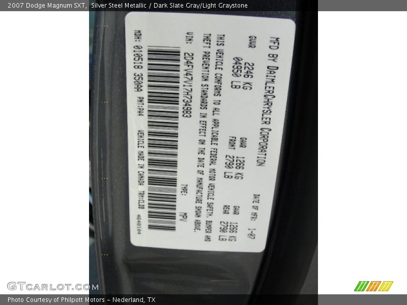 Silver Steel Metallic / Dark Slate Gray/Light Graystone 2007 Dodge Magnum SXT