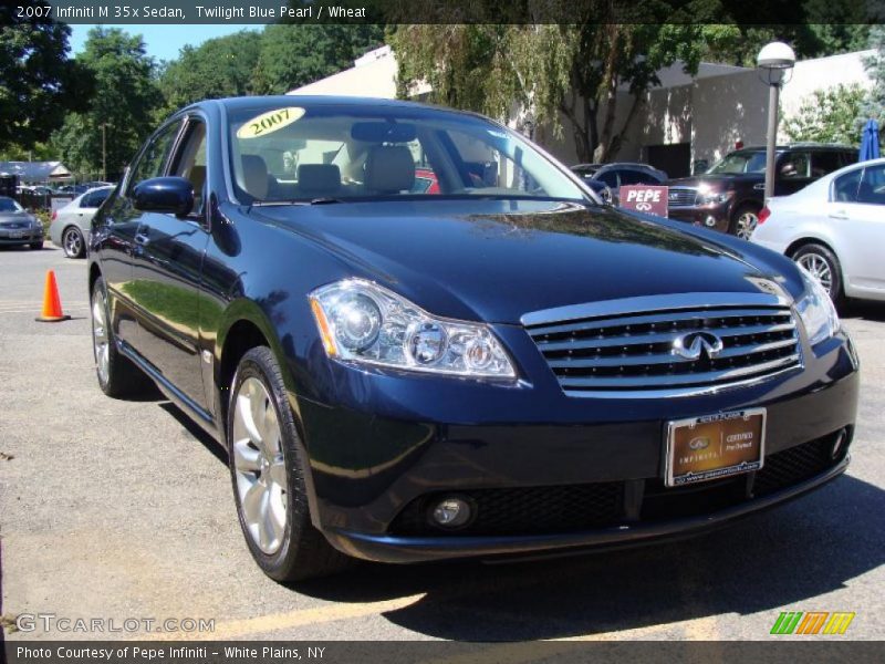 Twilight Blue Pearl / Wheat 2007 Infiniti M 35x Sedan