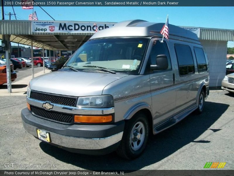 Sandalwood Metallic / Medium Dark Pewter 2003 Chevrolet Express 1500 Passenger Conversion Van