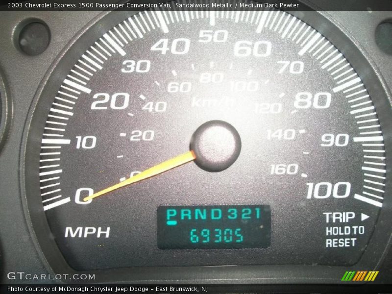 Sandalwood Metallic / Medium Dark Pewter 2003 Chevrolet Express 1500 Passenger Conversion Van