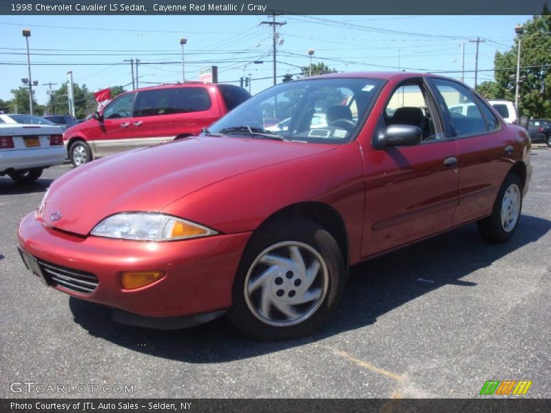 Cayenne Red Metallic / Gray 1998 Chevrolet Cavalier LS Sedan