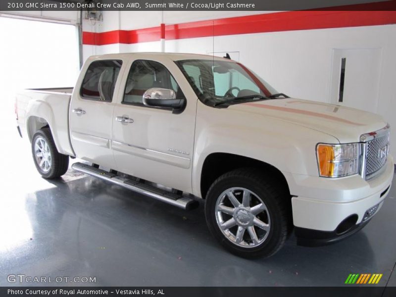 Summit White / Cocoa/Light Cashmere 2010 GMC Sierra 1500 Denali Crew Cab AWD
