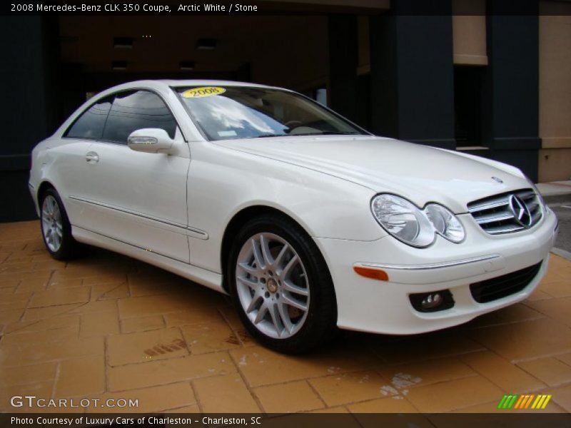 Arctic White / Stone 2008 Mercedes-Benz CLK 350 Coupe