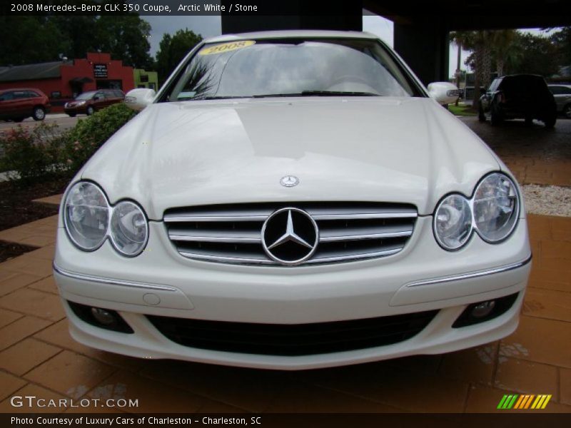 Arctic White / Stone 2008 Mercedes-Benz CLK 350 Coupe