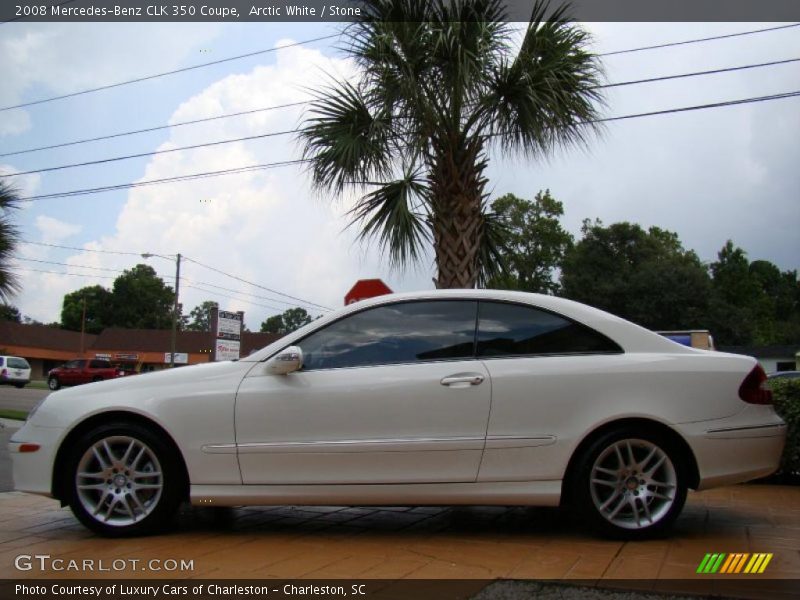 Arctic White / Stone 2008 Mercedes-Benz CLK 350 Coupe