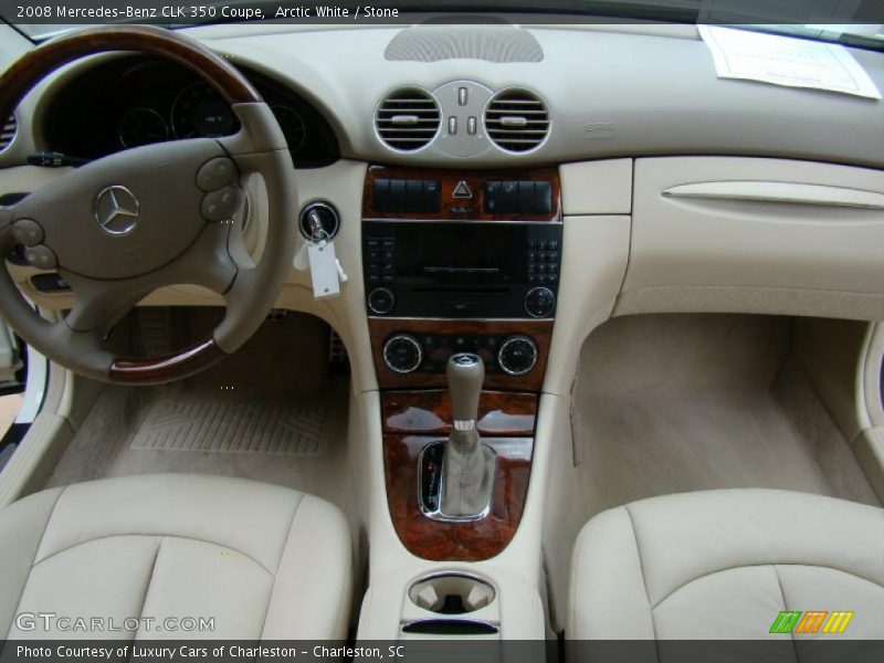 Arctic White / Stone 2008 Mercedes-Benz CLK 350 Coupe