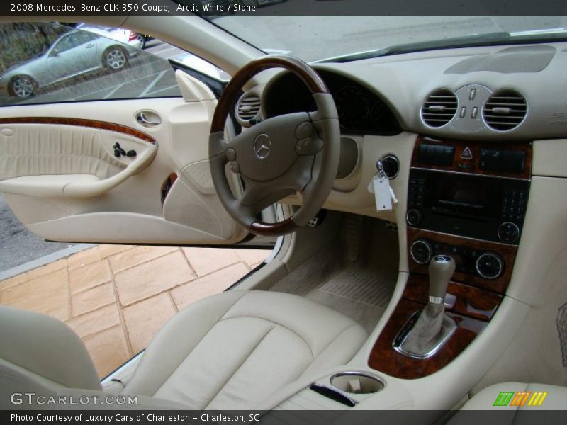 Arctic White / Stone 2008 Mercedes-Benz CLK 350 Coupe