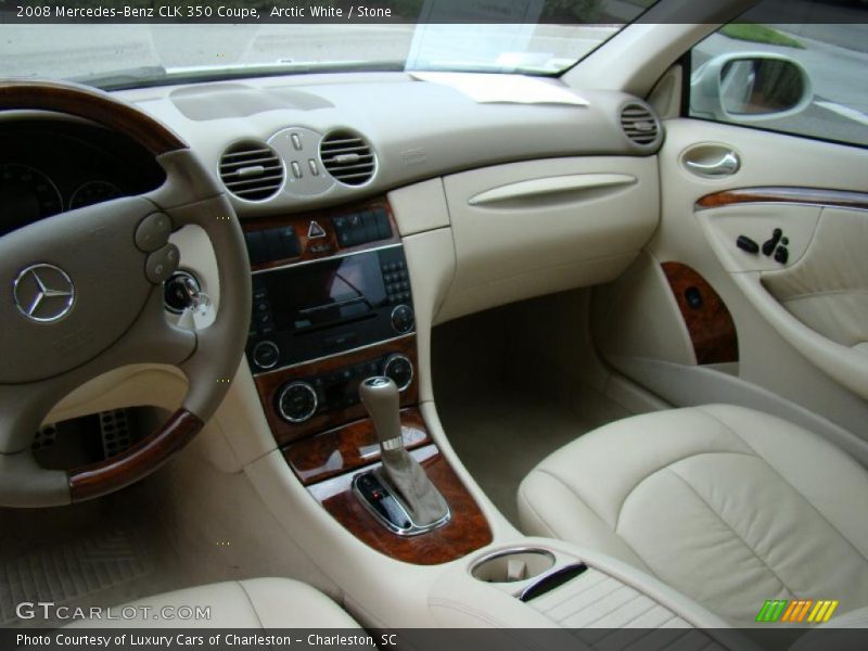 Arctic White / Stone 2008 Mercedes-Benz CLK 350 Coupe