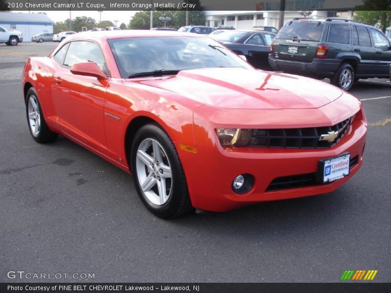 Inferno Orange Metallic / Gray 2010 Chevrolet Camaro LT Coupe