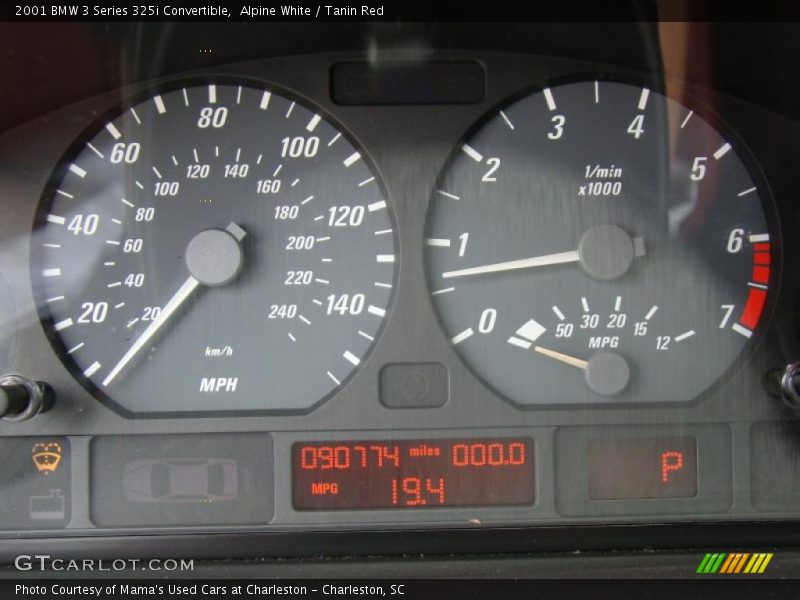 Alpine White / Tanin Red 2001 BMW 3 Series 325i Convertible