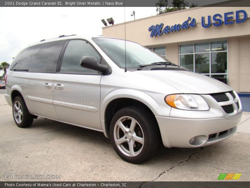 Bright Silver Metallic / Navy Blue 2001 Dodge Grand Caravan ES