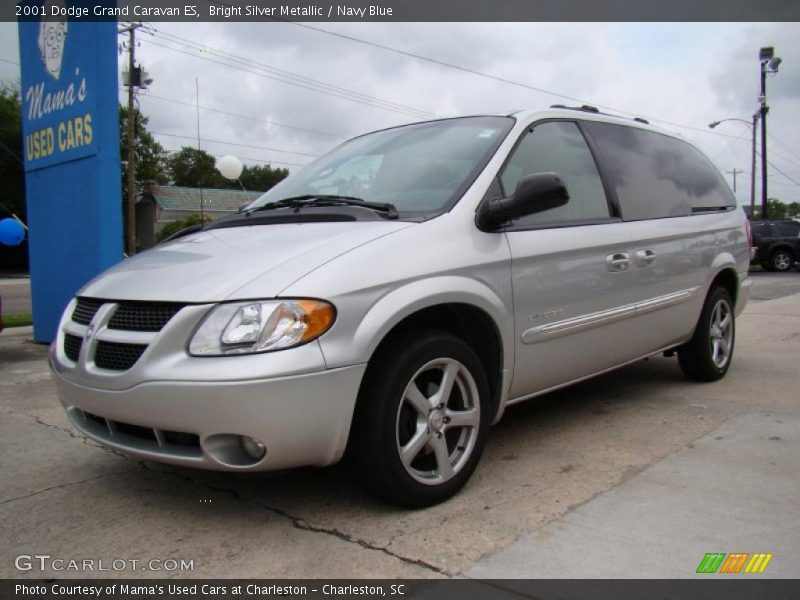 Bright Silver Metallic / Navy Blue 2001 Dodge Grand Caravan ES