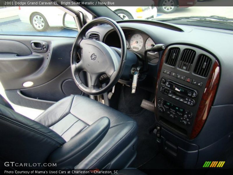 Bright Silver Metallic / Navy Blue 2001 Dodge Grand Caravan ES