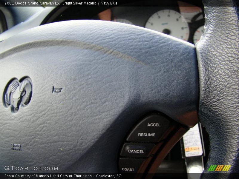Bright Silver Metallic / Navy Blue 2001 Dodge Grand Caravan ES