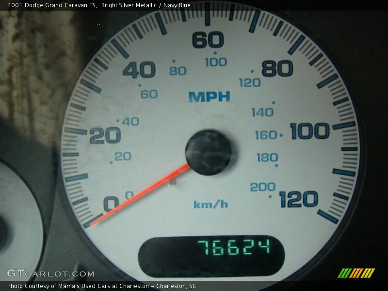 Bright Silver Metallic / Navy Blue 2001 Dodge Grand Caravan ES