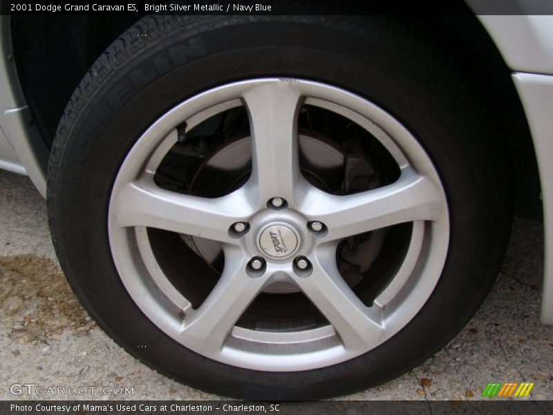 Bright Silver Metallic / Navy Blue 2001 Dodge Grand Caravan ES
