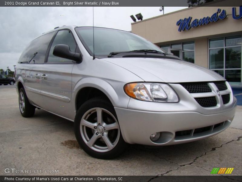 Bright Silver Metallic / Navy Blue 2001 Dodge Grand Caravan ES