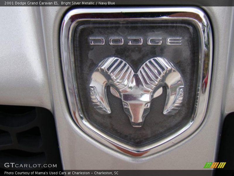 Bright Silver Metallic / Navy Blue 2001 Dodge Grand Caravan ES
