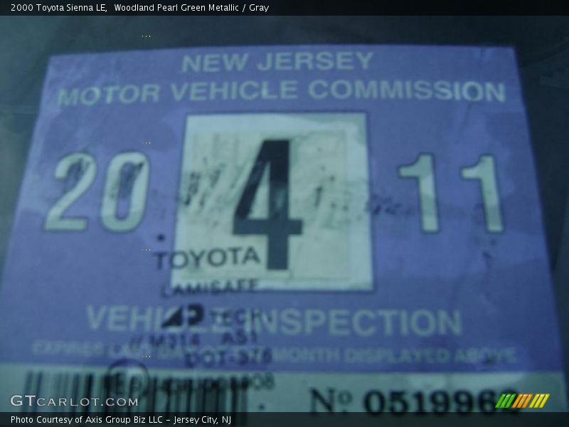Woodland Pearl Green Metallic / Gray 2000 Toyota Sienna LE
