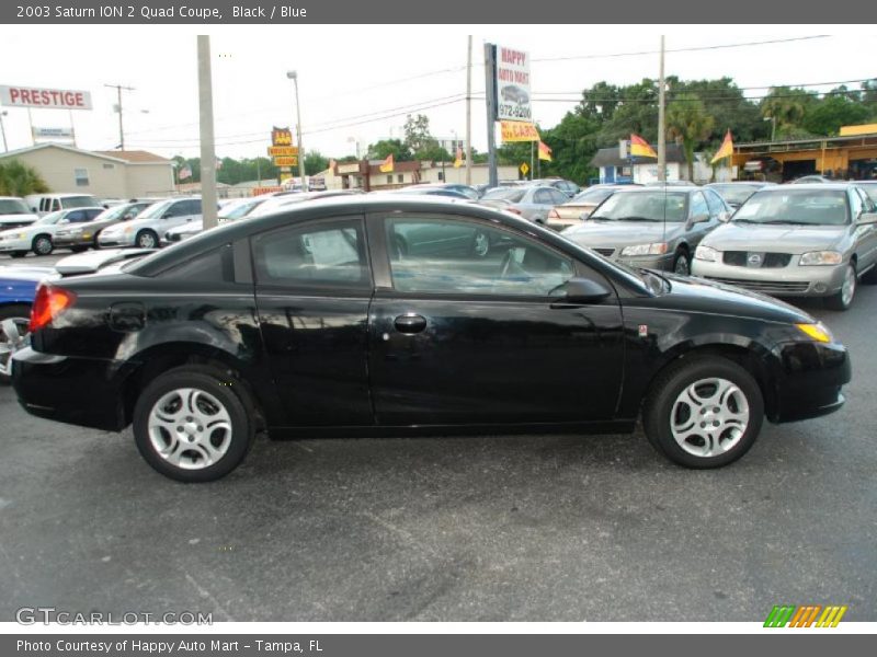 Black / Blue 2003 Saturn ION 2 Quad Coupe