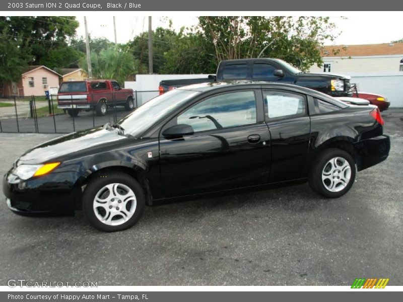 Black / Blue 2003 Saturn ION 2 Quad Coupe