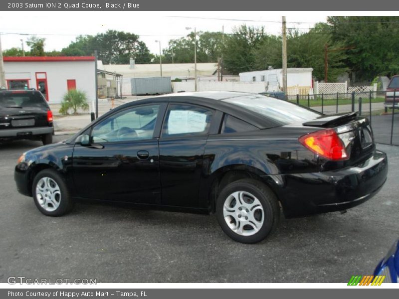 Black / Blue 2003 Saturn ION 2 Quad Coupe