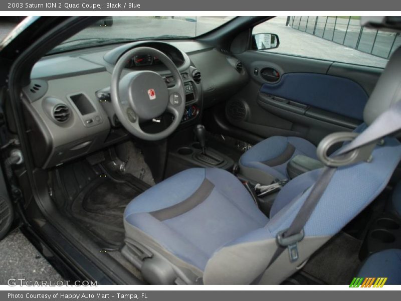 Black / Blue 2003 Saturn ION 2 Quad Coupe