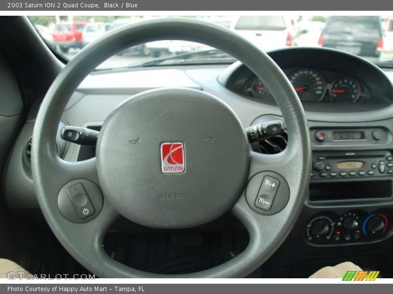 Black / Blue 2003 Saturn ION 2 Quad Coupe
