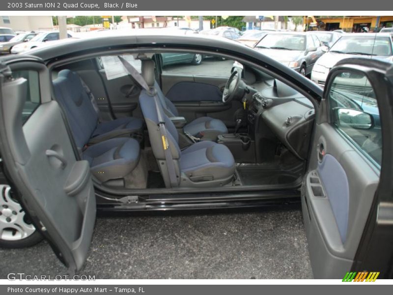 Black / Blue 2003 Saturn ION 2 Quad Coupe