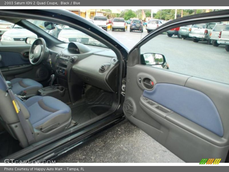 Black / Blue 2003 Saturn ION 2 Quad Coupe