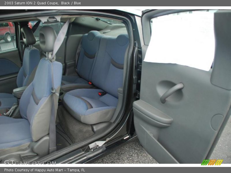 Black / Blue 2003 Saturn ION 2 Quad Coupe